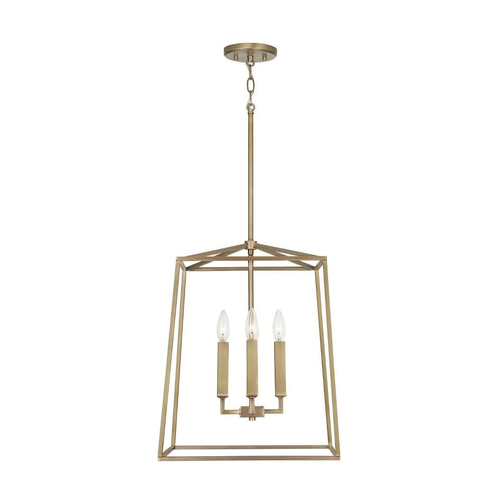Capital Lighting 537642MB Thea Lantern Foyer Pendant Light Fixture - 4-Light 240W Matte Black Chandelier - 20