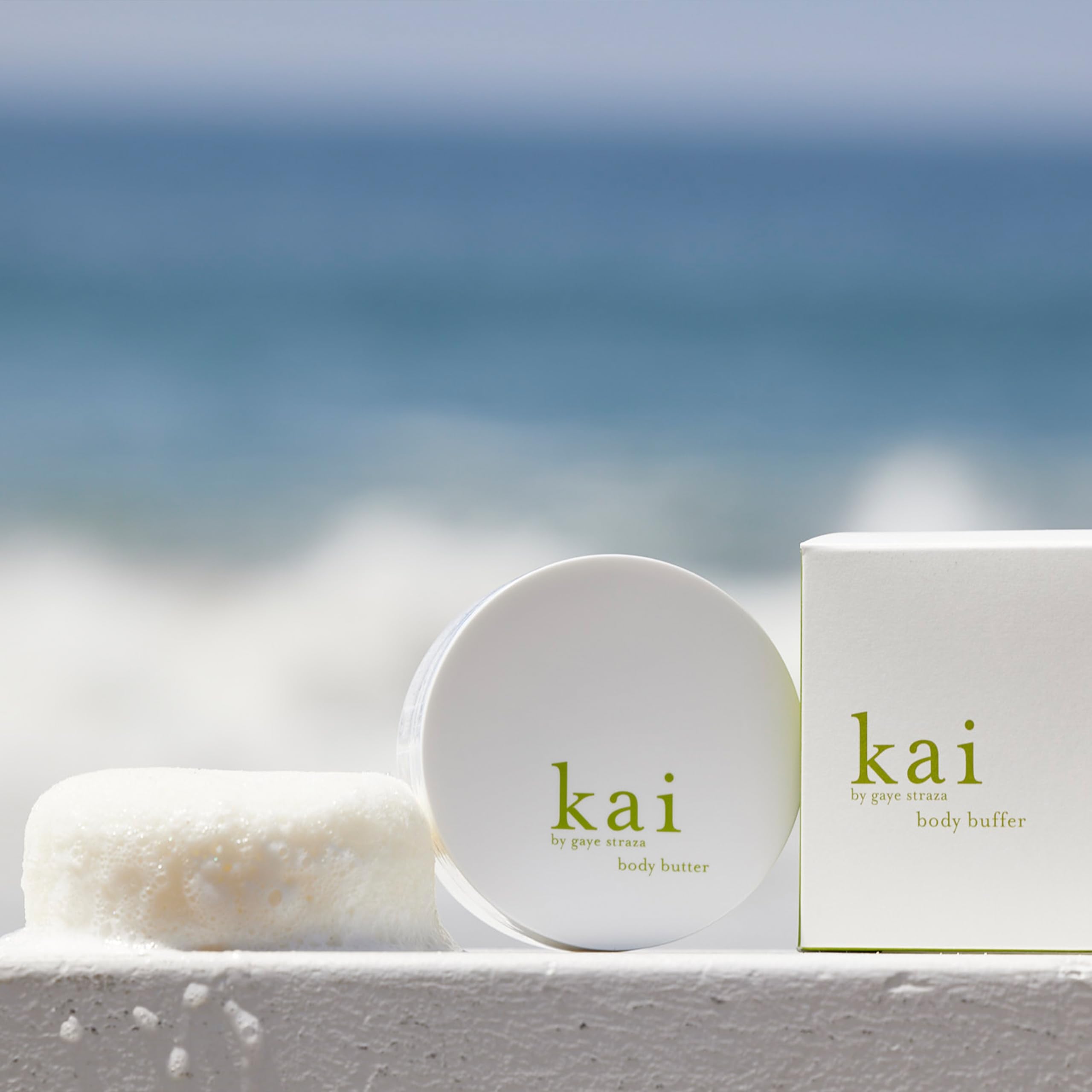 Kai Body Buffer - 2 Pack Exfoliating Bath Sponge with Fresh Gardenia Scent | Vegan, Cruelty-Free, Made in USA | Gentle Skin Cleansing & Exfoliation for Shower & Bath Time