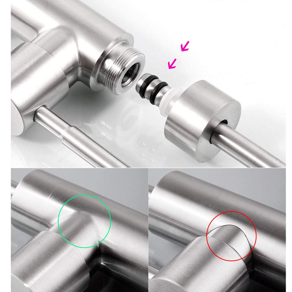 304 Stainless Steel Reverse Osmosis Water Filter Faucet - Gooseneck Drinking Water Purifier for Kitchen Sink with 1/4