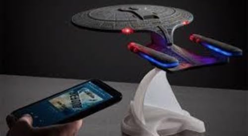 Star Trek U.S.S. Enterprise 1701-D Bluetooth Speaker with Engine Sounds, Night Light & Sound Effects | Replica Collectible for Trekkies | Perfect Gift for Sci-Fi Fans, Home Office Decor & Star Trek Memorabilia Collection