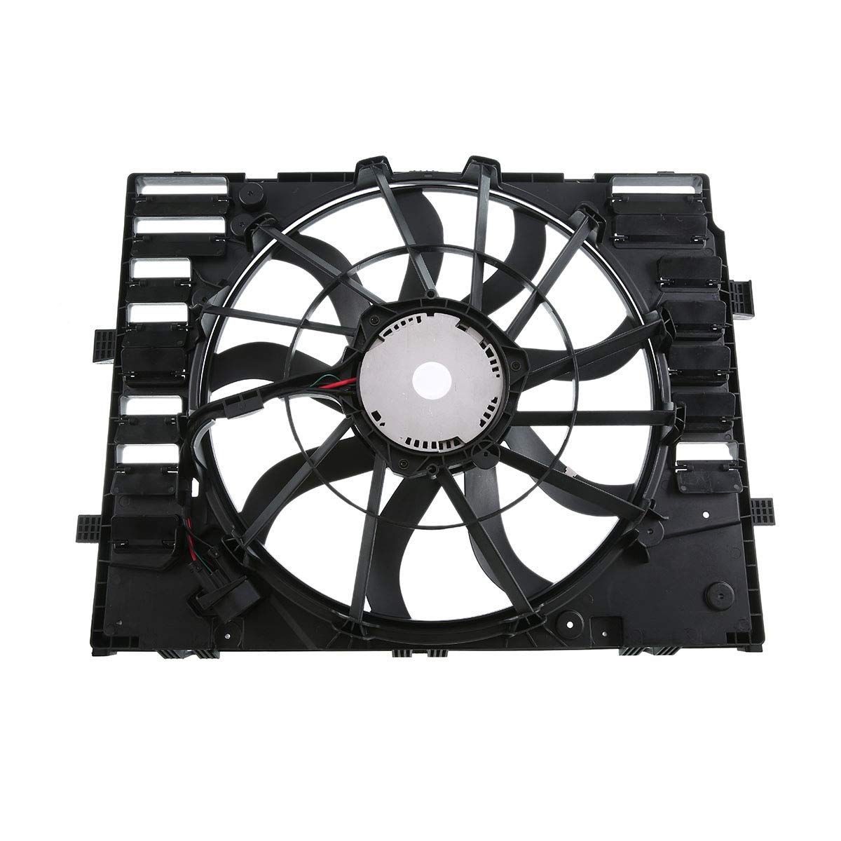 Premium Engine Radiator Cooling Fan Assembly for 2012-2017 Volkswagen Touareg V6 3.6L SUV - Replacement for OEM# 7P0-121-205-A/B - Perfect for Overheating Prevention & Summer Driving