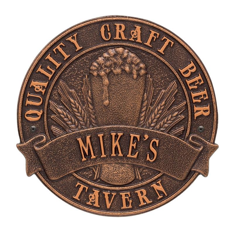 Custom Cast Aluminum Round Plaque for Craft Beer - Personalized Bar Sign, Home & Pub Decor, Perfect for Gifts & Man Cave