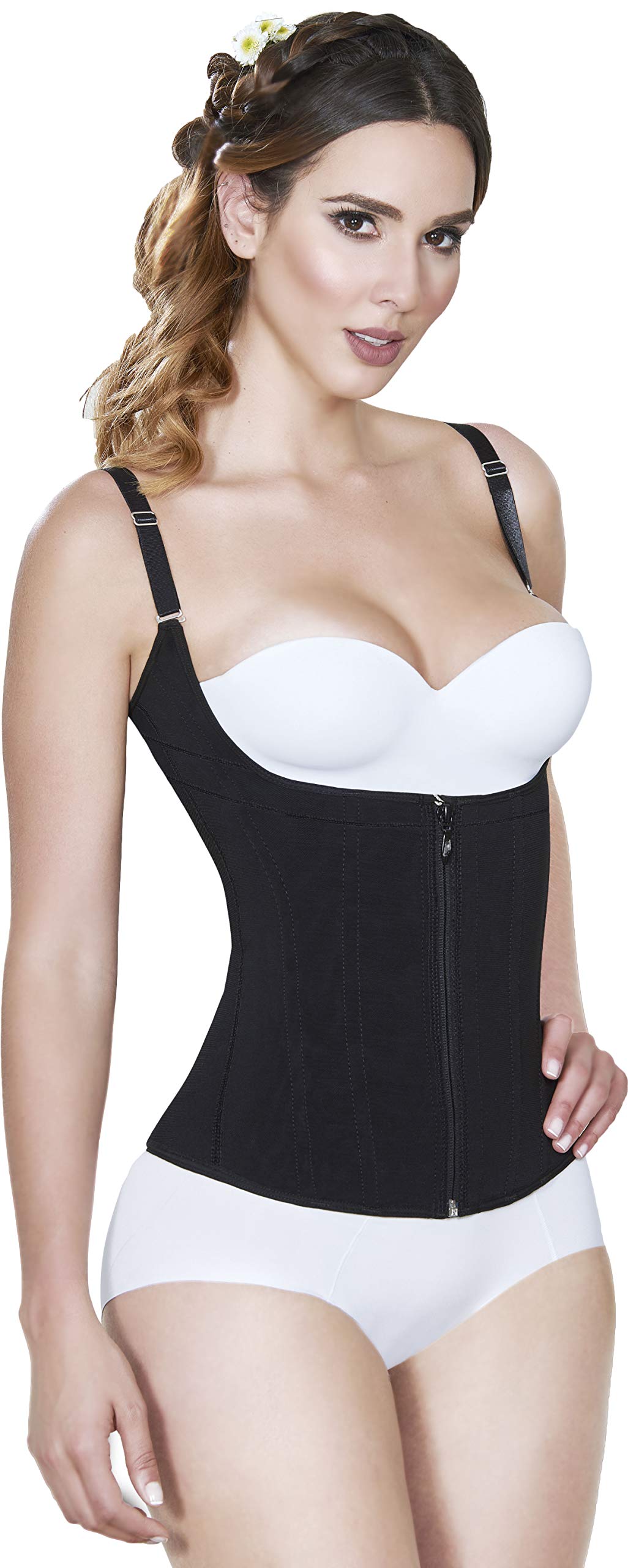 Post-Surgery Waist Trainer for Women - Powernet Compression Garment with Adjustable Straps & Front Zipper - Ideal for Postpartum Recovery, Tummy Tuck & Body Shaping