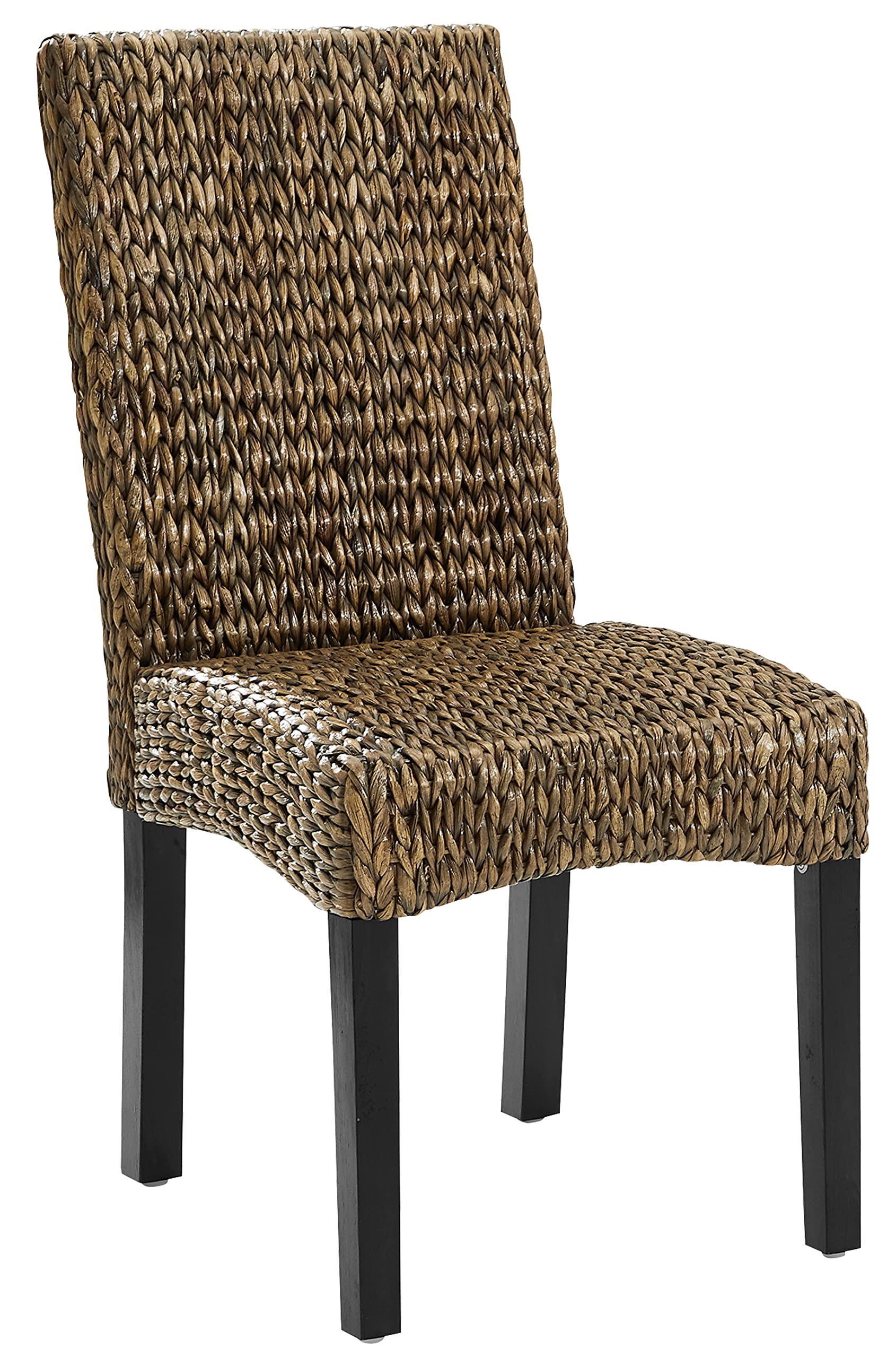 Crosley Edgewater Handwoven Natural Rattan Dining Chairs Set of 2 - Seagrass Wicker Chairs for Patio, Dining Room & Outdoor Use