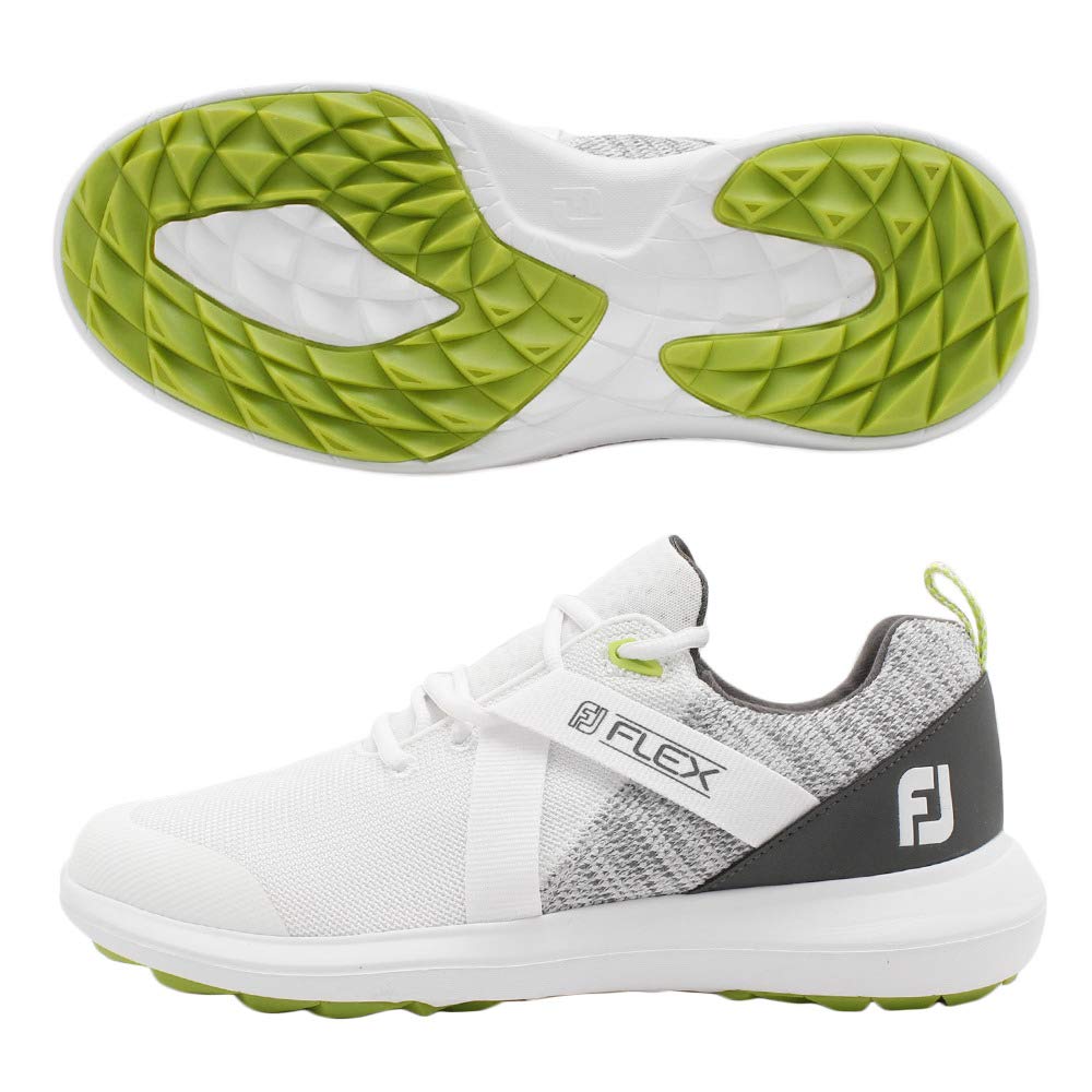 FootJoy Men's Fj Flex Golf Shoes - Lightweight & Waterproof Spiked Golf Shoes for Men - Comfortable Walking & Swing Support - Perfect for Golf Course & Driving Range