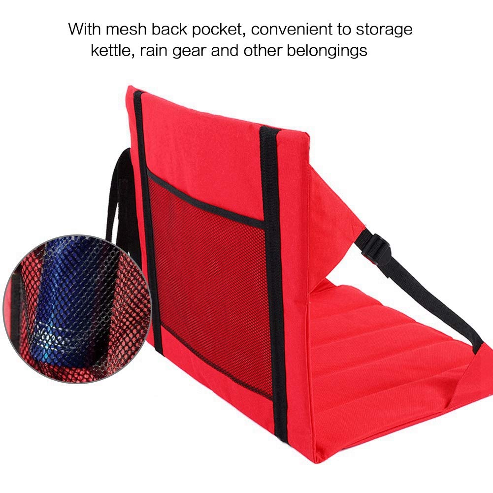 VGEBY1 Stadium Seat Cushion - Portable Folding Bleacher Chair for Sports Games, Camping, Picnic & Beach - Comfortable Outdoor Seat Cushion (Red) - Perfect for Football, Baseball, Concerts & Outdoor Activities