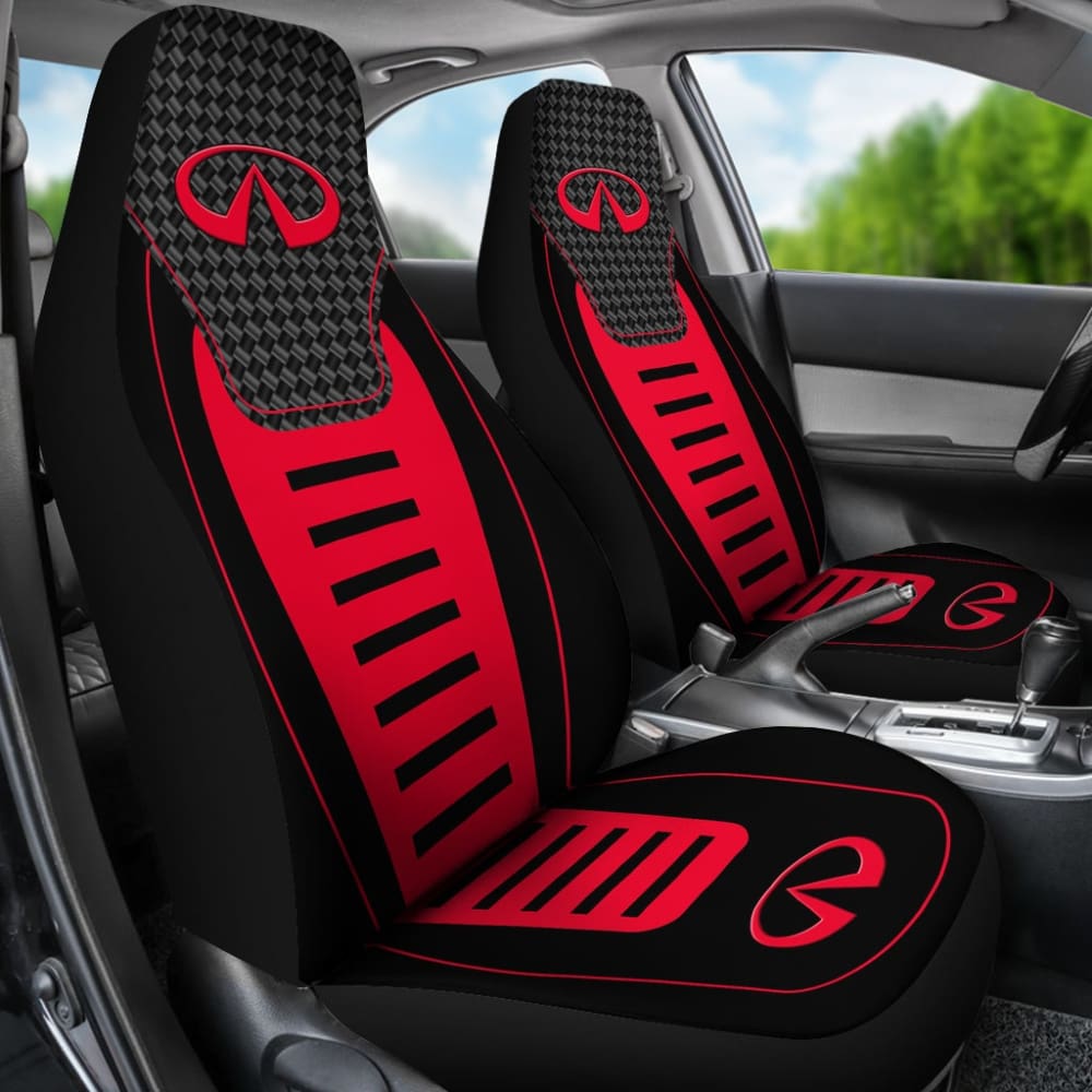 Custom Black and Red Infiniti Car Seat Covers - Premium Fit for 2021 Models (210801) - Perfect for Road Trips, Daily Commutes & Car Protection