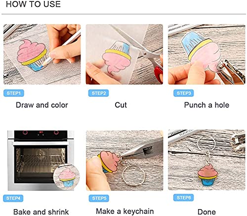 30Pcs Shrink Plastic Sheets for DIY Crafts & Jewelry Making with 12 Colored Pencils - Kids Art Projects