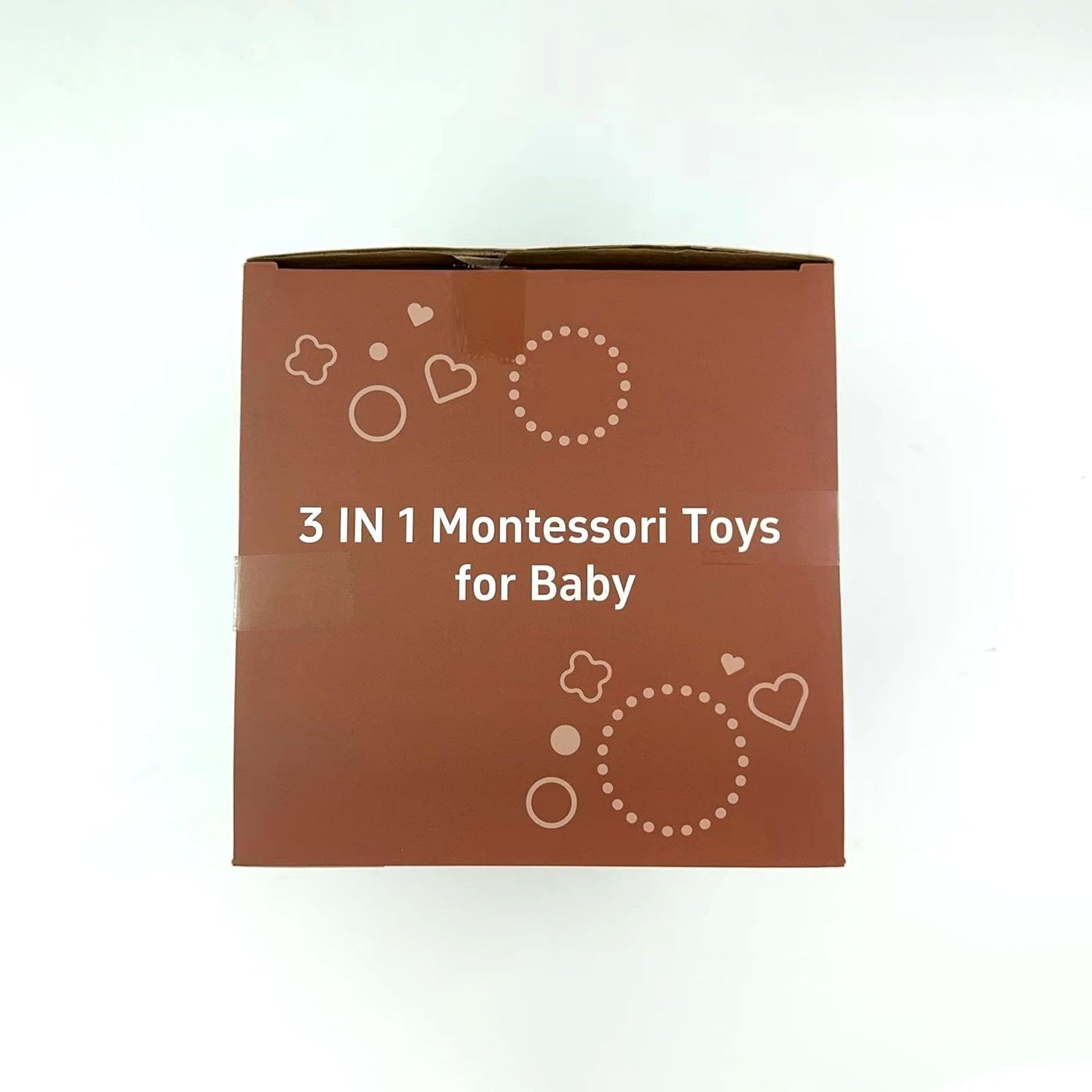 Montessori Toys for 1-3 Year Old Babies - Sensory Busy Board with Pull String Teether & Stacking Blocks - 3-in-1 Travel Learning Toy Gift for Toddlers Boys & Girls - Perfect for Airplane, Car Rides & Early Childhood Development