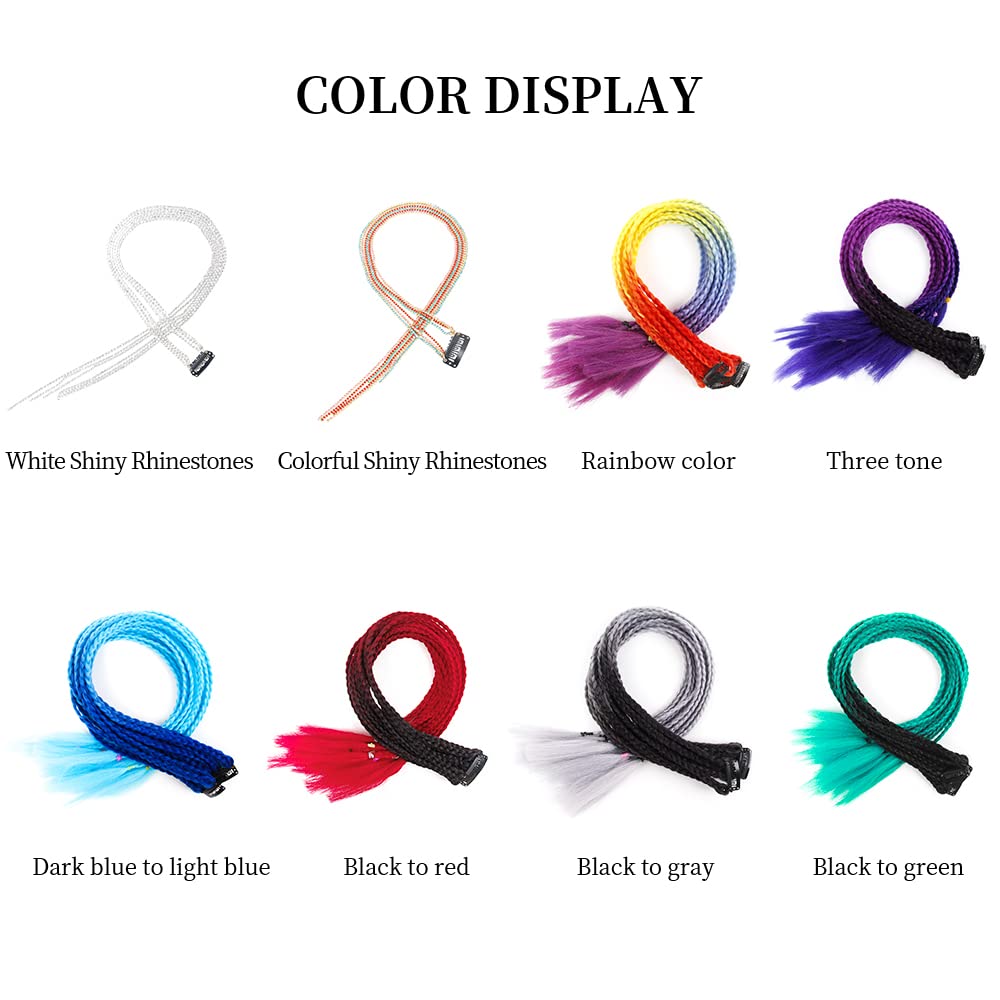 Shinon Crystal Tassel Hair Clips with Rhinestones - Colorful Shiny Hair Extension Chains for Women & Girls | Perfect for Parties, Weddings, and Special Occasions