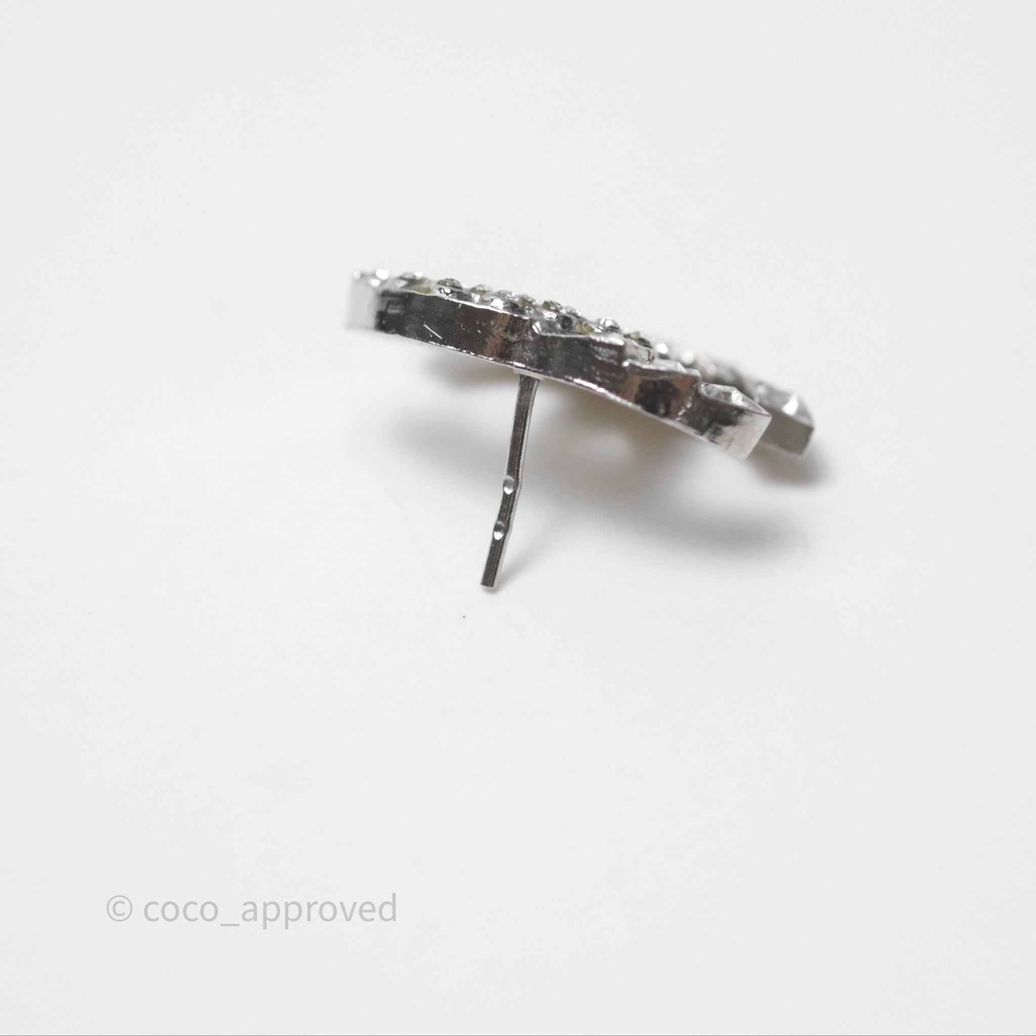 Chanel CC Crystal Stud Earrings in Silver Tone - 14C - Elegant Jewelry for Parties, Weddings & Special Occasions