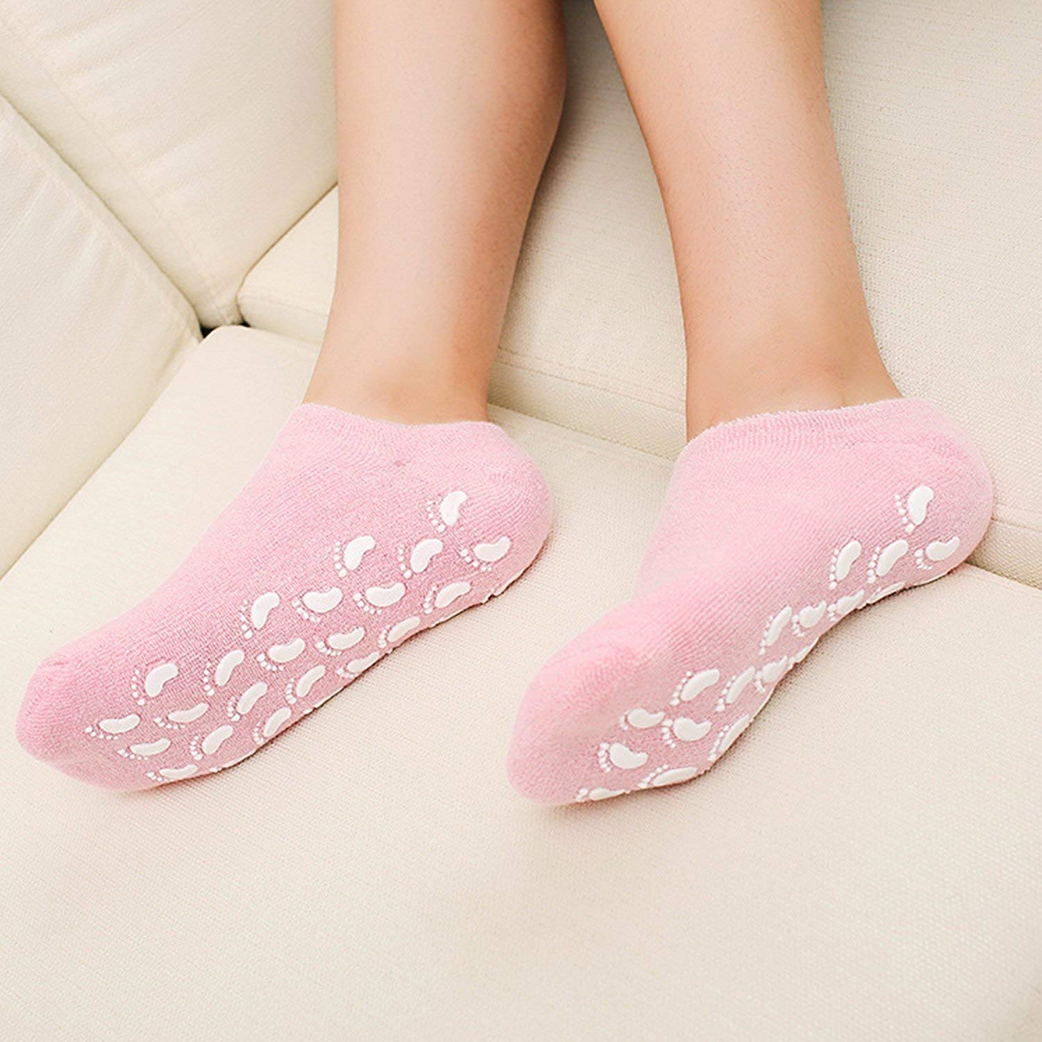 HAPANI HOME Moisturizing Gel Socks for Cracked Heels - Vitamin E & Natural Oil Foot Repair Socks for Women & Men - Soften Dry Skin, Heel Protector for Spa Treatment, Night Care & Cracked Feet Relief
