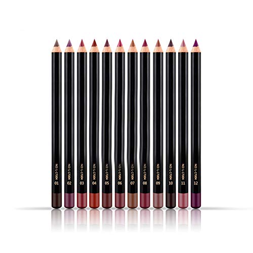 12Pcs Waterproof Matte Lip Liners - Long Lasting Lip Pencil Set for Shaping, Contouring & Lining | Vegan & Cruelty-Free Makeup Kit | Perfect for Daily Wear, Parties & Professional Makeup Looks