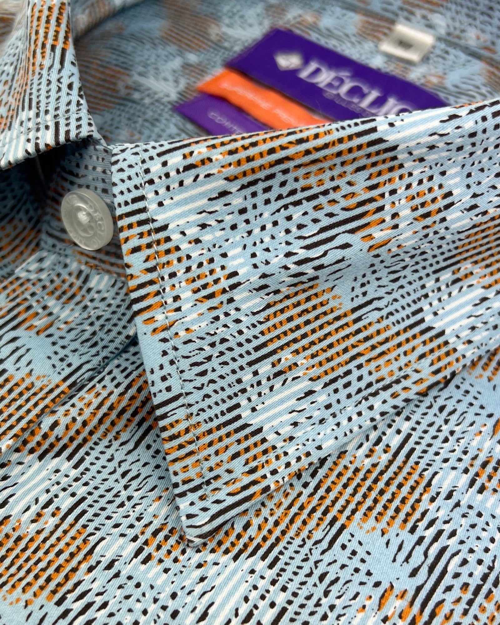 DÉCLIC Polypod Print Shirt - Stylish Casual Button Down Shirt for Men | Trendy Floral Pattern Short Sleeve Shirt | Perfect for Summer Outings, Beach Vacations & Date Nights