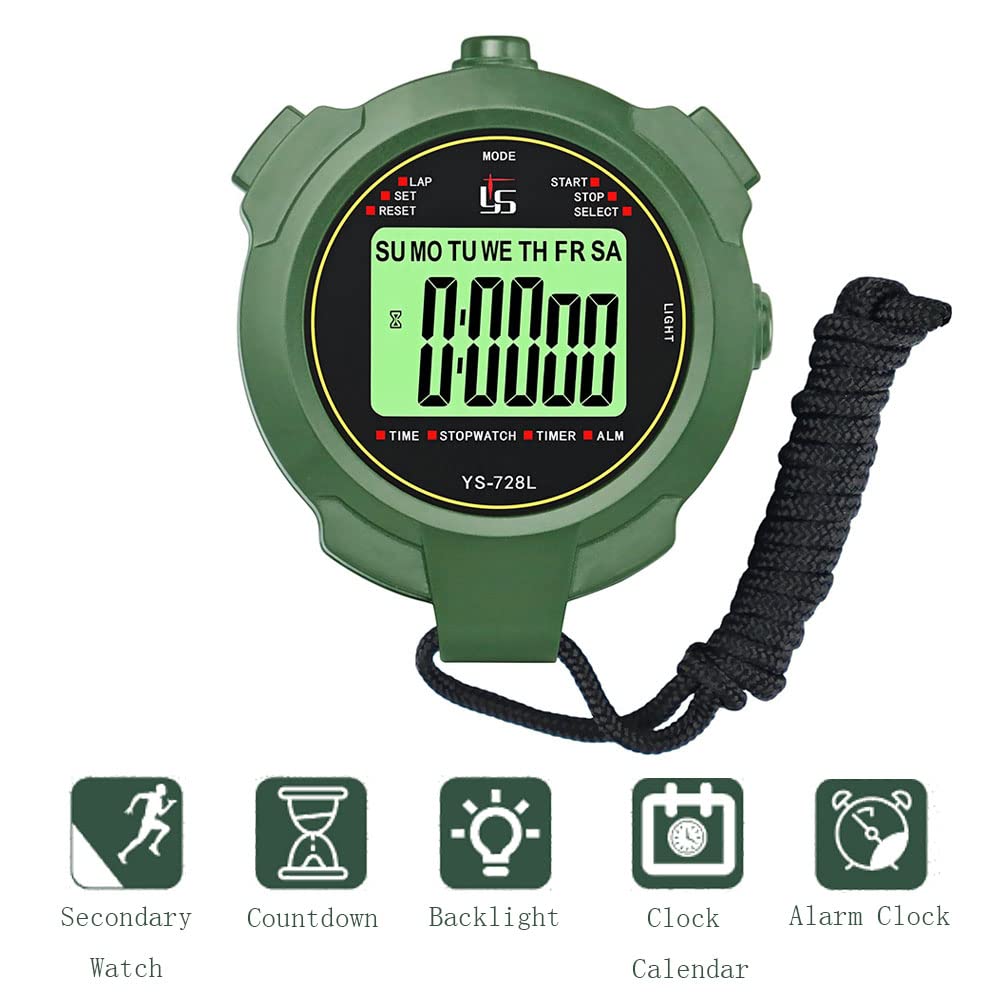 Waterproof Digital Sports Stopwatch with LCD Display - Handheld Electronic Timer for Swimming, Running, Soccer Training - Perfect for Coaches, Athletes & Fitness Enthusiasts