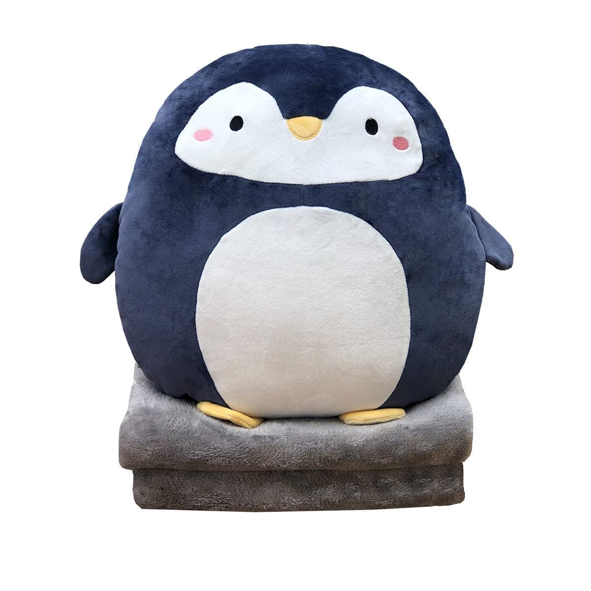 Hofun4U 16 Inch Cute Penguin Stuffed Animal Plush Toy with Blanket - Soft Pillow for Kids, Perfect Gift for Birthday Christmas | Great for Bedroom Decor, Travel Companion & Cuddling