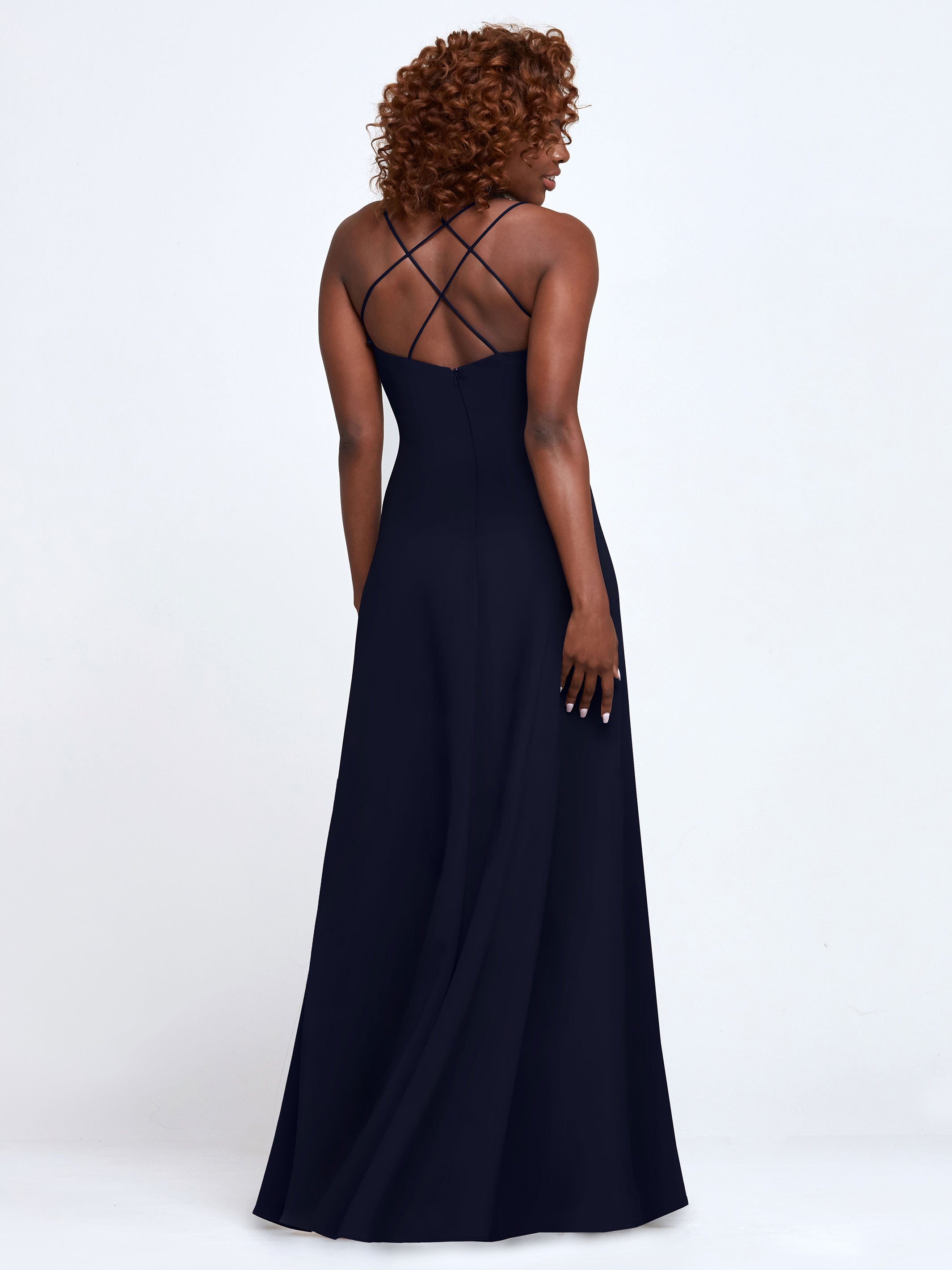 Elegant 83045 Double Knit A-Line Bridesmaid Dress with Adjustable Spaghetti Straps - Perfect for Weddings, Formal Events & Special Occasions
