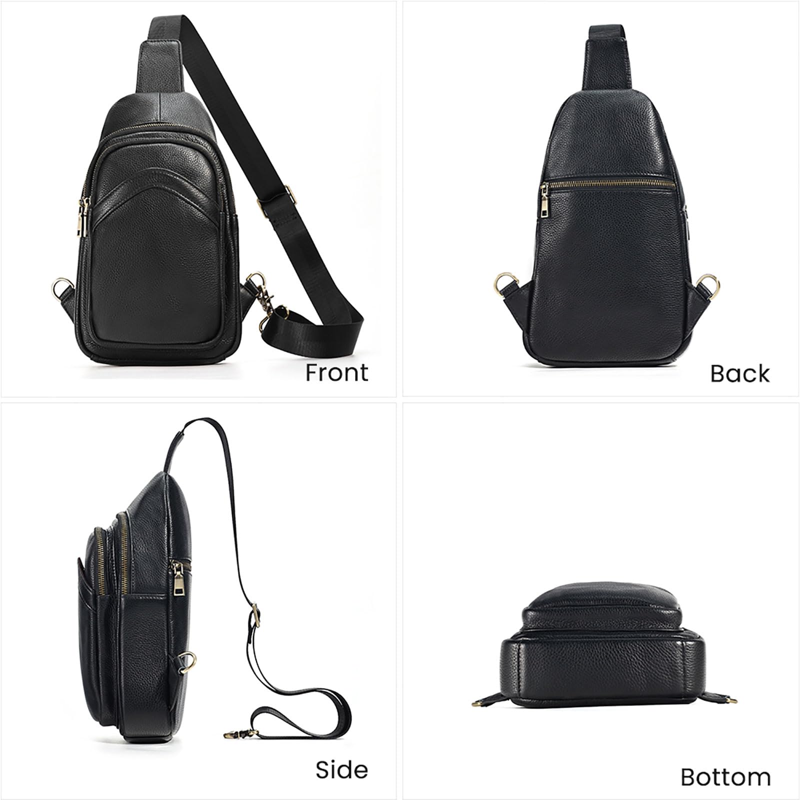 JOYIR Genuine Leather Sling Bag for Men - Premium Crossbody Shoulder Bag, Durable & Stylish Men's Messenger Bag - Perfect for Travel, Work & Everyday Use