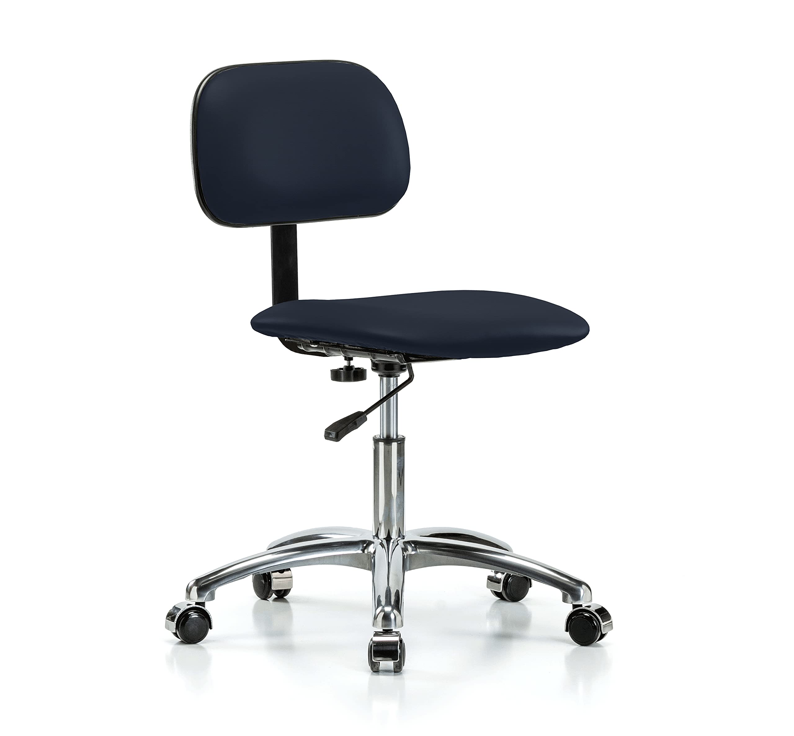 Adjustable Rolling Lab Chair with Chrome Base - Ergonomic Office Chair for Hardwood & Tile Floors, Height-Adjustable Desk Chair with Imperial Fabric - Perfect for Home Office, Laboratory & Study Spaces