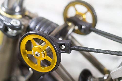 Premium Lightweight Easy Wheels with Titanium Bolts for Brompton Folding Bikes - Gold Edition | Perfect for Urban Commuting, Travel & Bike Storage
