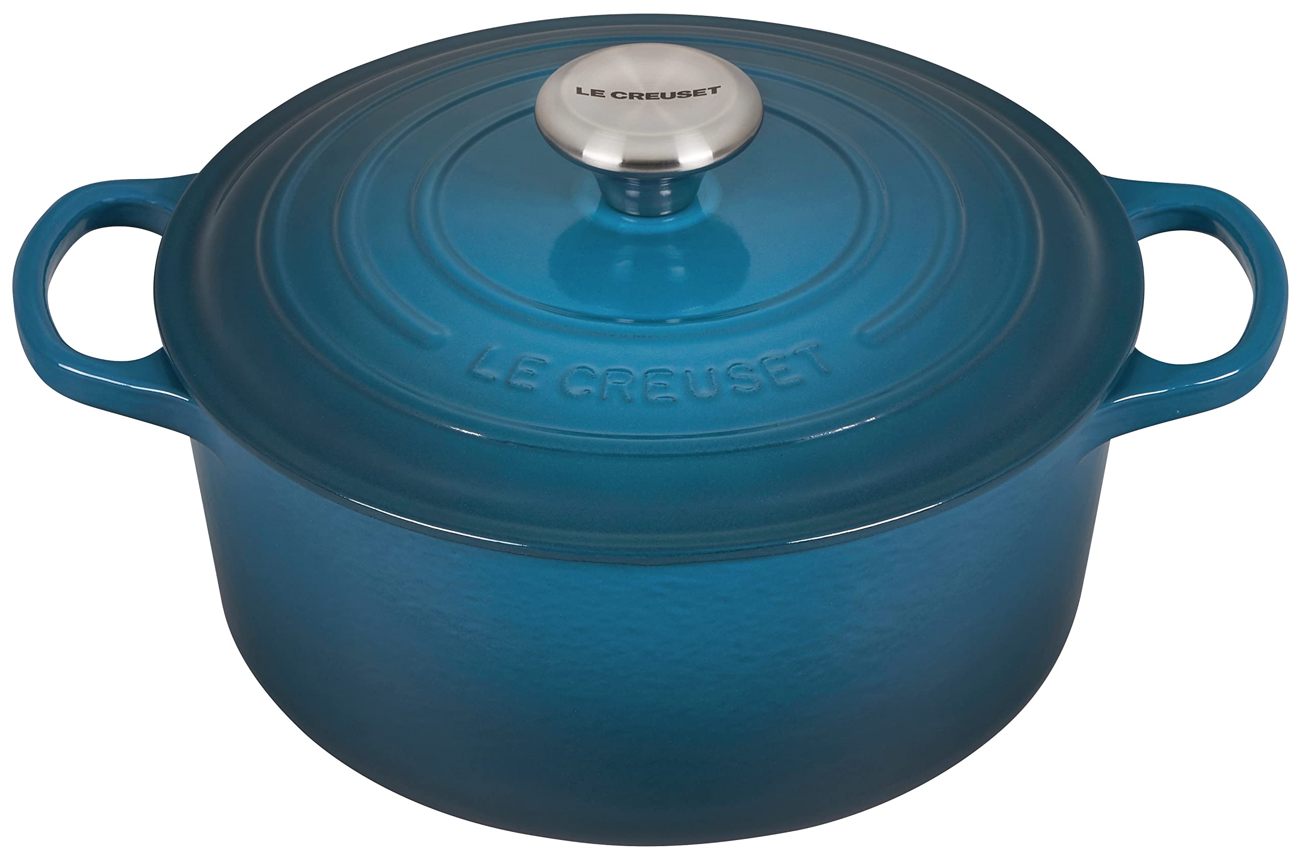 Le Creuset 4.5 Quart Enameled Cast Iron Dutch Oven - Signature Round Cookware in Deep Teal | Perfect for Braising, Stewing, Baking & Slow Cooking