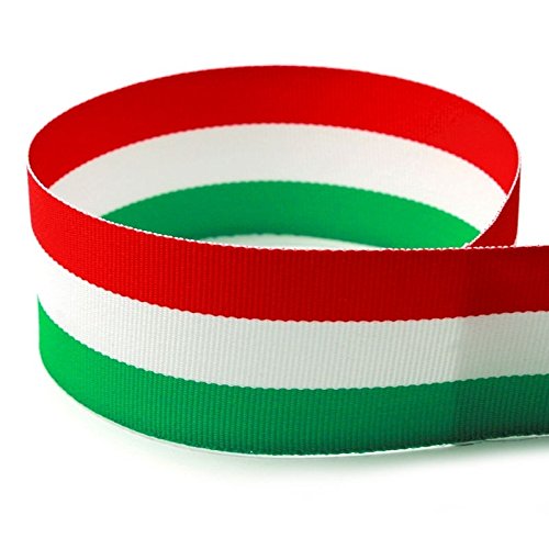 Red, White, Green Stripe Grosgrain Ribbon