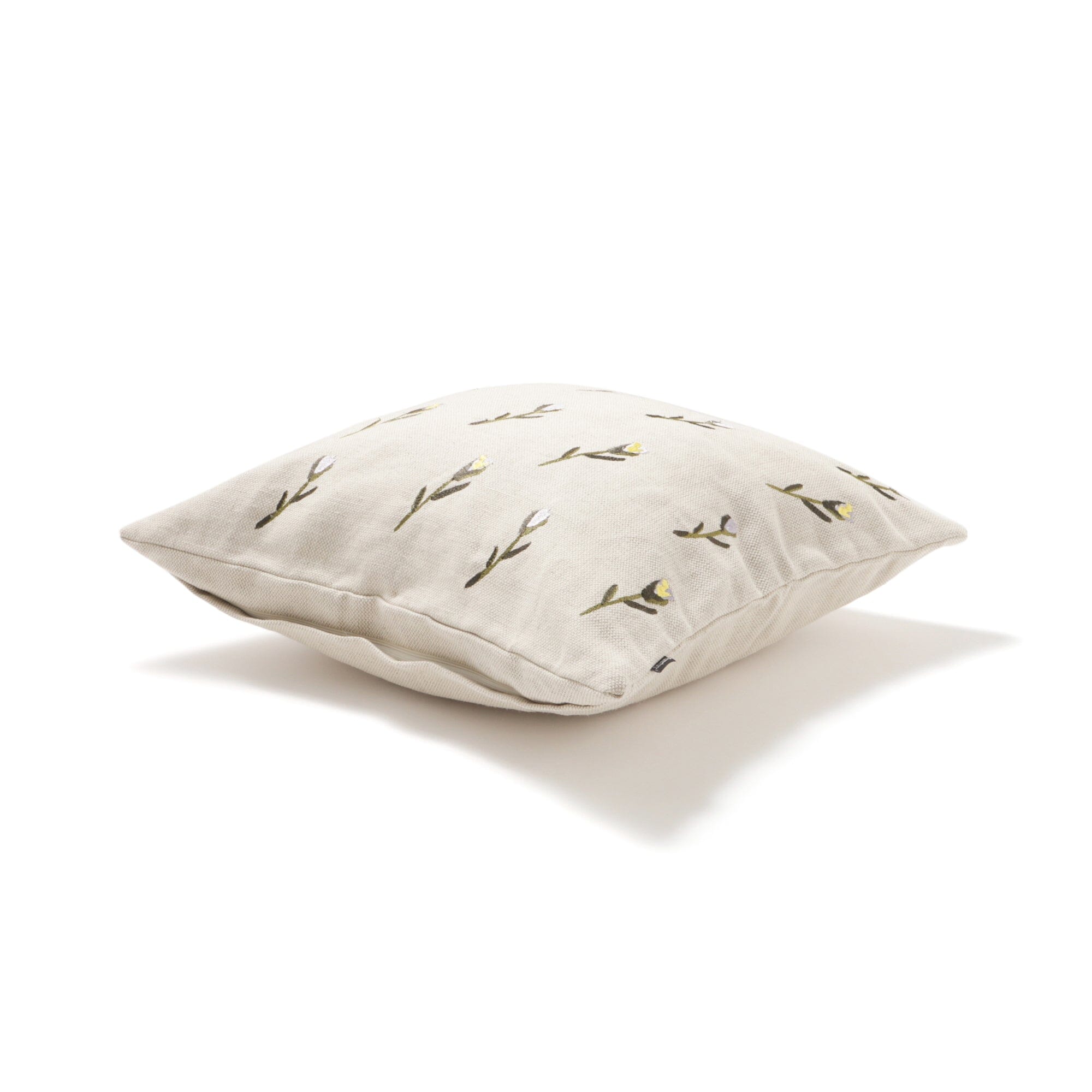 Embroidered Flower Cushion Cover 45x45cm Natural Cotton - Perfect for Sofa, Bedroom Decor and Home Styling