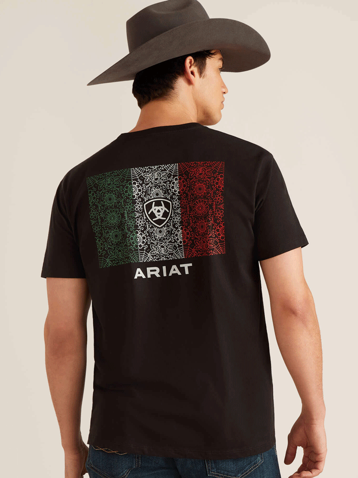 Ariat Men's Sugar Flag T-Shirt - Black | Patriotic American Flag Graphic Tee for Casual Wear & Outdoor Activities