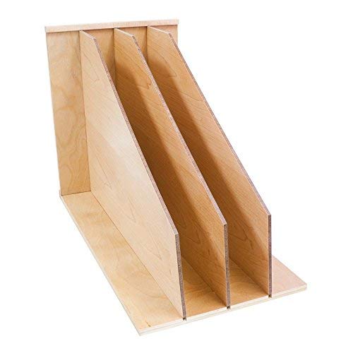 11.75 Inch Wooden Kitchen Organizer - 3-Section Vertical Tray Divider for Spice Storage & Pantry Organization | Perfect for Countertop, Cabinet, and Drawer Organization