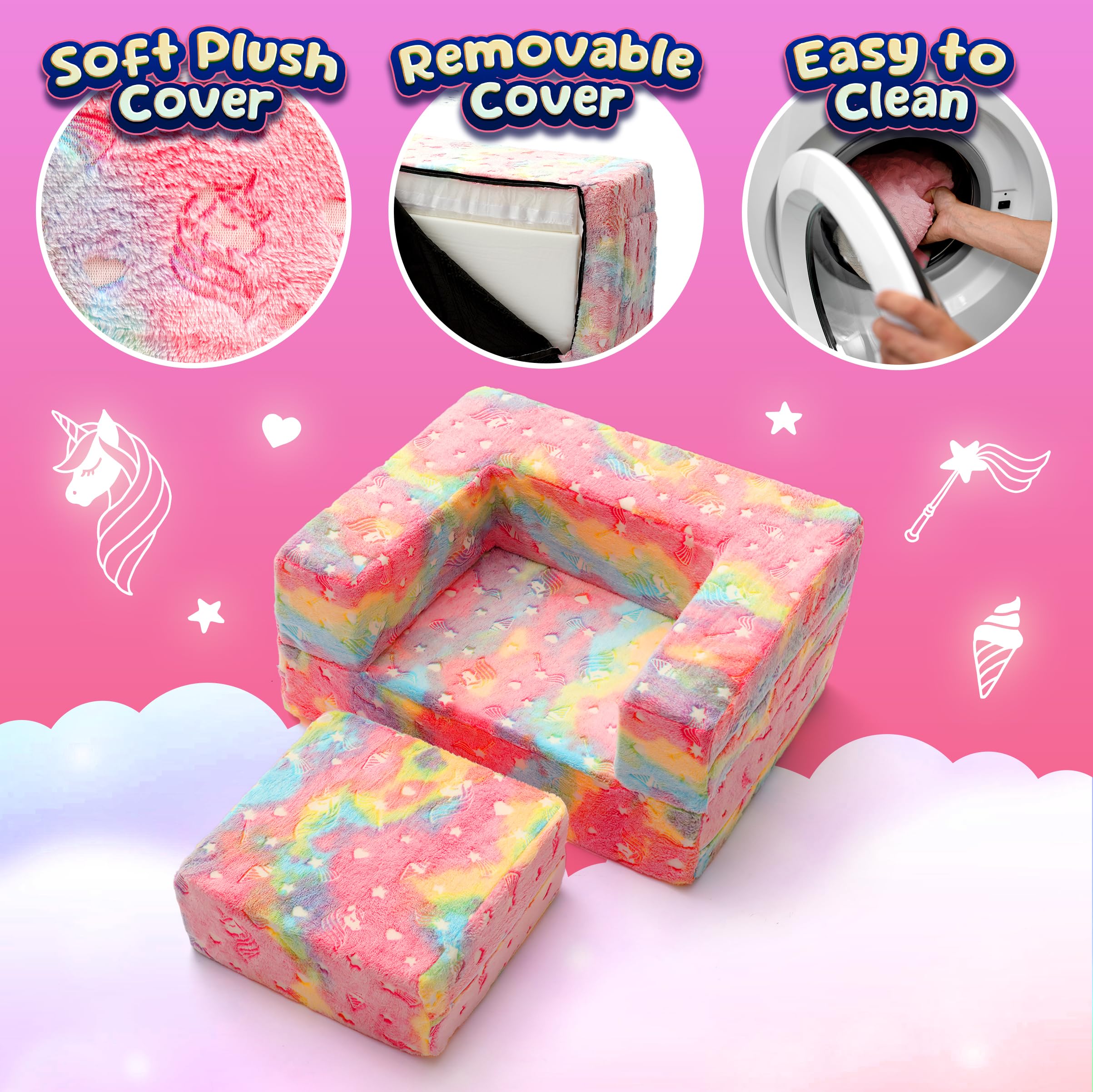**Modular Kids Play Couch Set - Toddler Sofa with Fold-Out Design, Soft Foam Cushions for Playroom & Nursery | Perfect for Playtime, Reading & Relaxation**