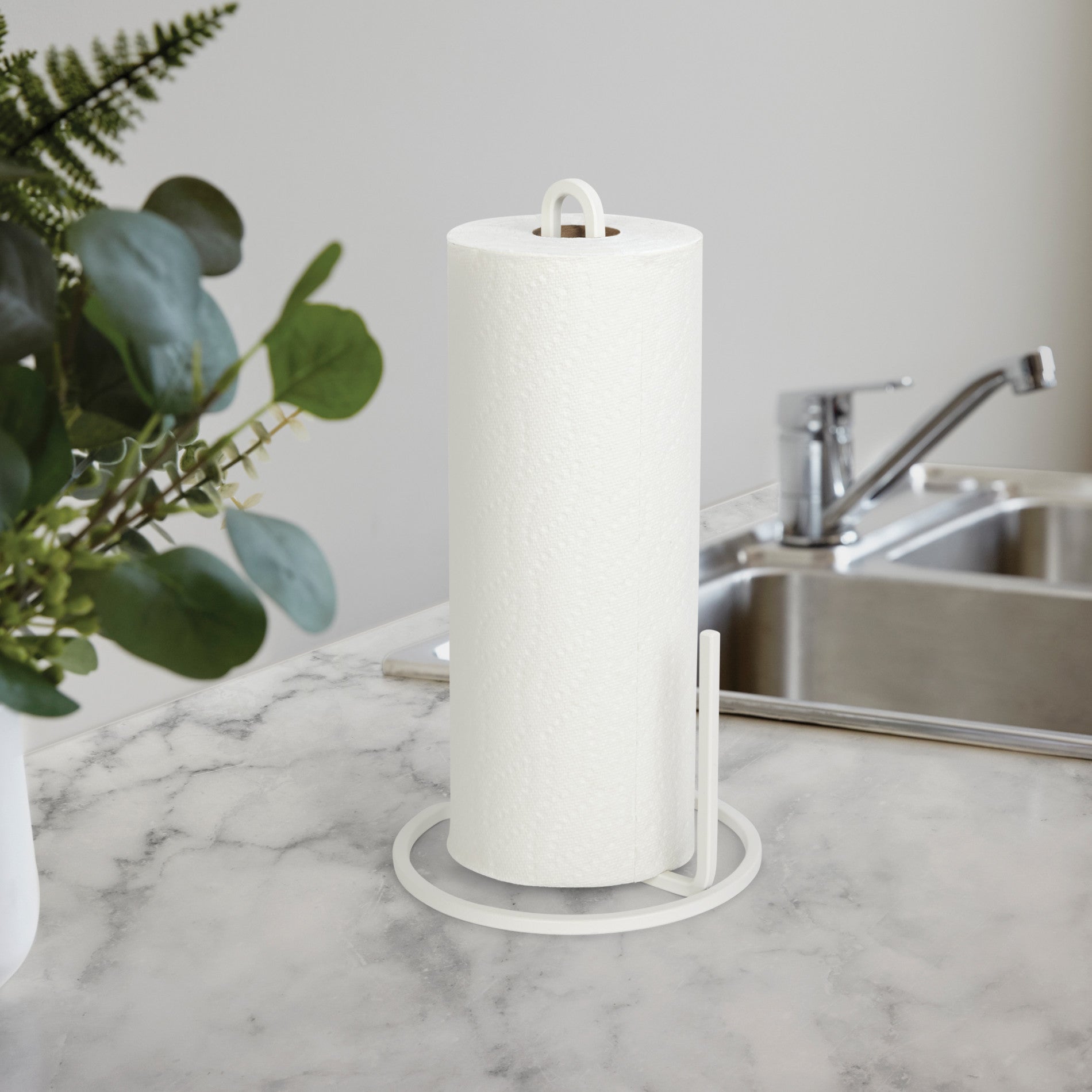 Stainless Steel Squire Paper Towel Holder - Wall Mount or Countertop, Durable & Rustproof for Kitchen, Bathroom, or Office Use