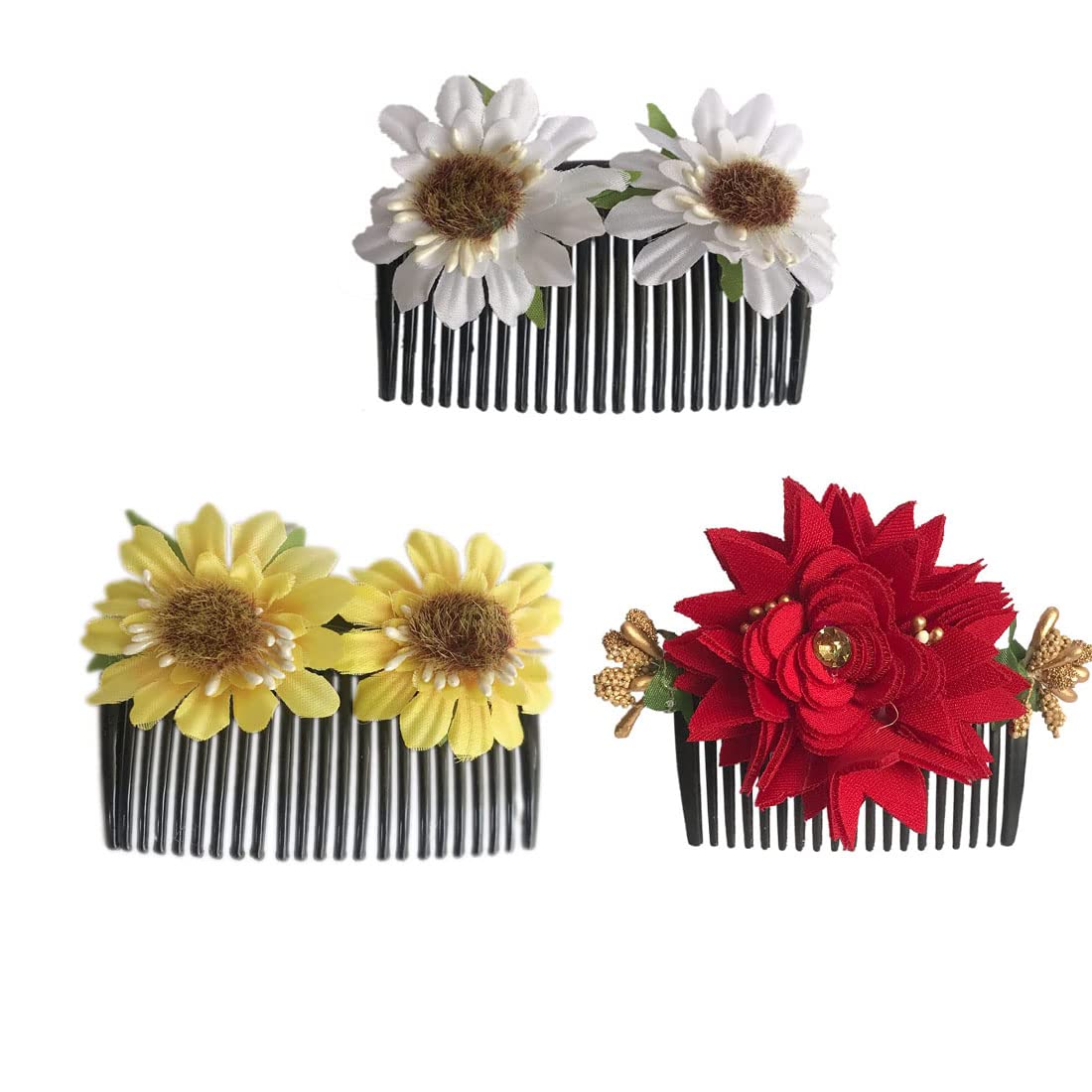 VinshBond Wedding Bridal Hair Comb Clip - Crystal Side Hair Accessories for Women & Girls (Pink, Pack of 1) - Perfect for Bridal Parties, Prom & Special Occasions