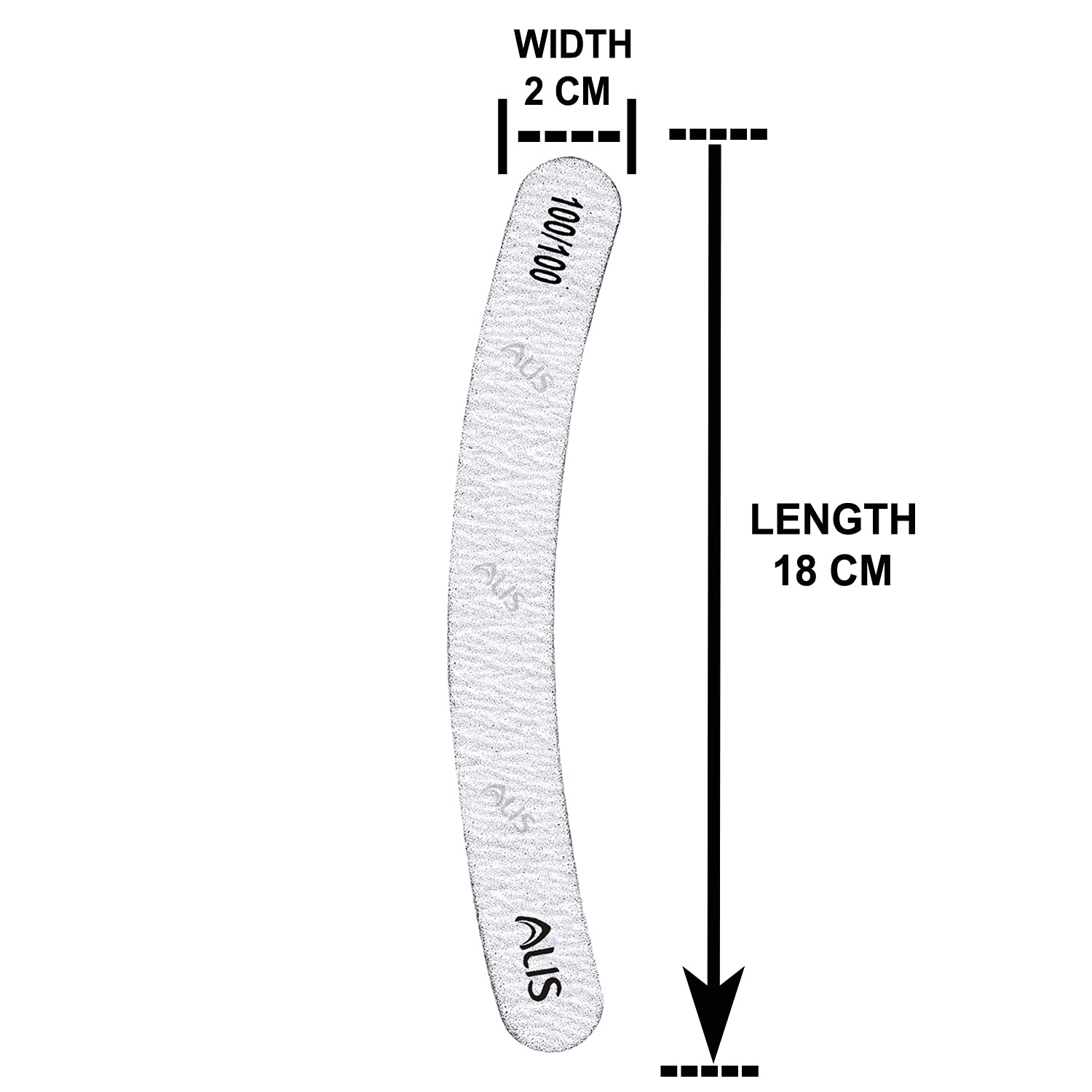 Professional Double-Sided Nail File & Buffer - Curved Grey Manicure Tool for Shaping, Smoothing & Nail Art | Perfect for Home & Salon Use | Pack of 1