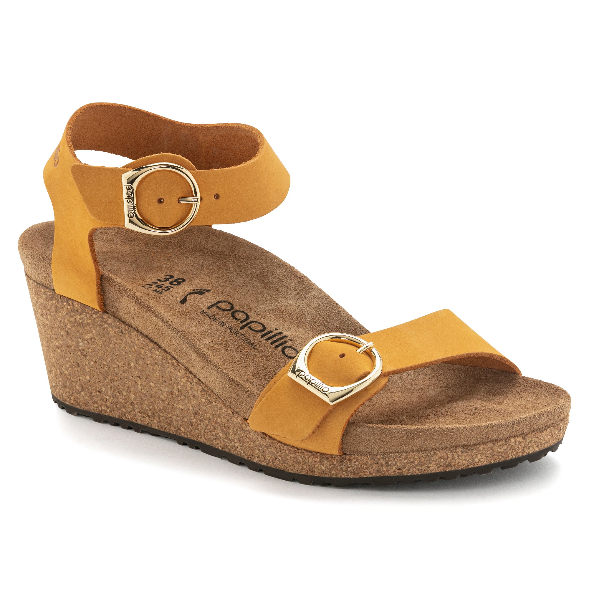 Birkenstock Soley Ring Buckle Leather Wedge Sandals for Women - Comfortable Apricot Color Summer Shoes | Perfect for Beach, Vacation & Casual Outfits