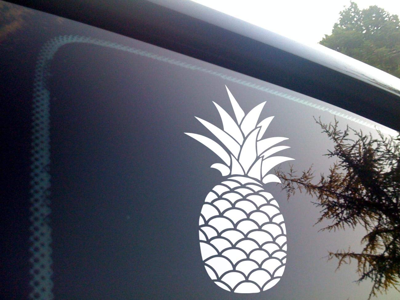 White Pineapple Decal - Versatile Sticker for Car Windows, Phones, Tablets, Laptops - Ideal for Home, Office, and Outdoor Decor