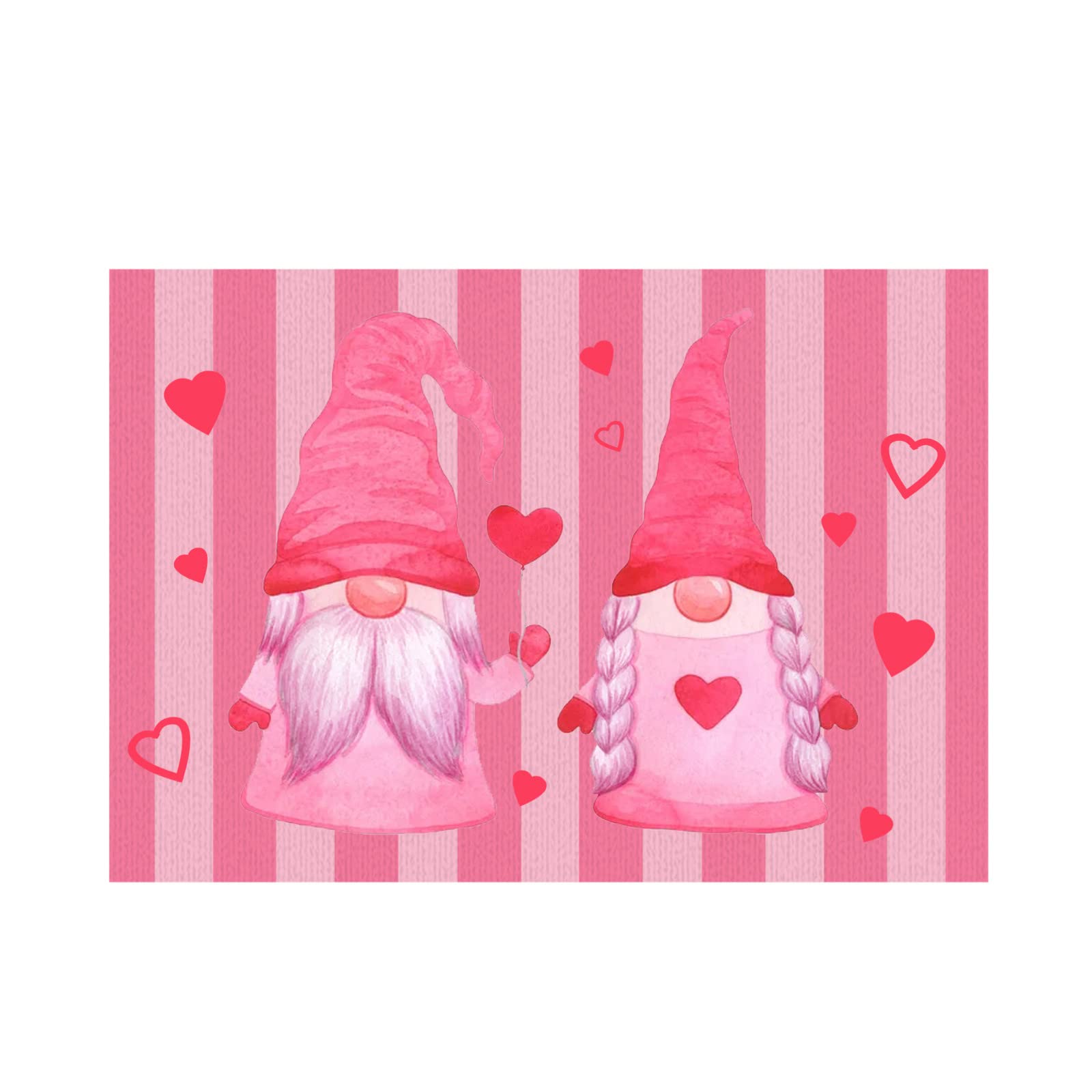 Valentine's Day Heart Door Mat - Non-Slip Indoor Outdoor Welcome Rug for Front Door, Bathroom, Porch - Perfect for Home Decor & Romantic Gift (6#GR)