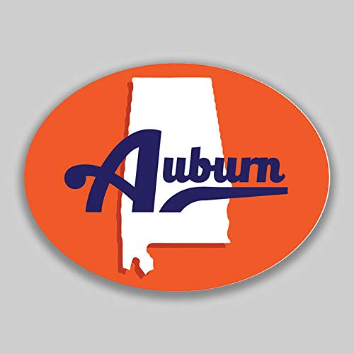Auburn Alabama Oval Vinyl Keychain - Double Sided Stainless Steel Key Ring with Carabiner Clip | Perfect for College Students, Alumni & Travelers (Gift Idea for Graduation, Game Day & City Pride)