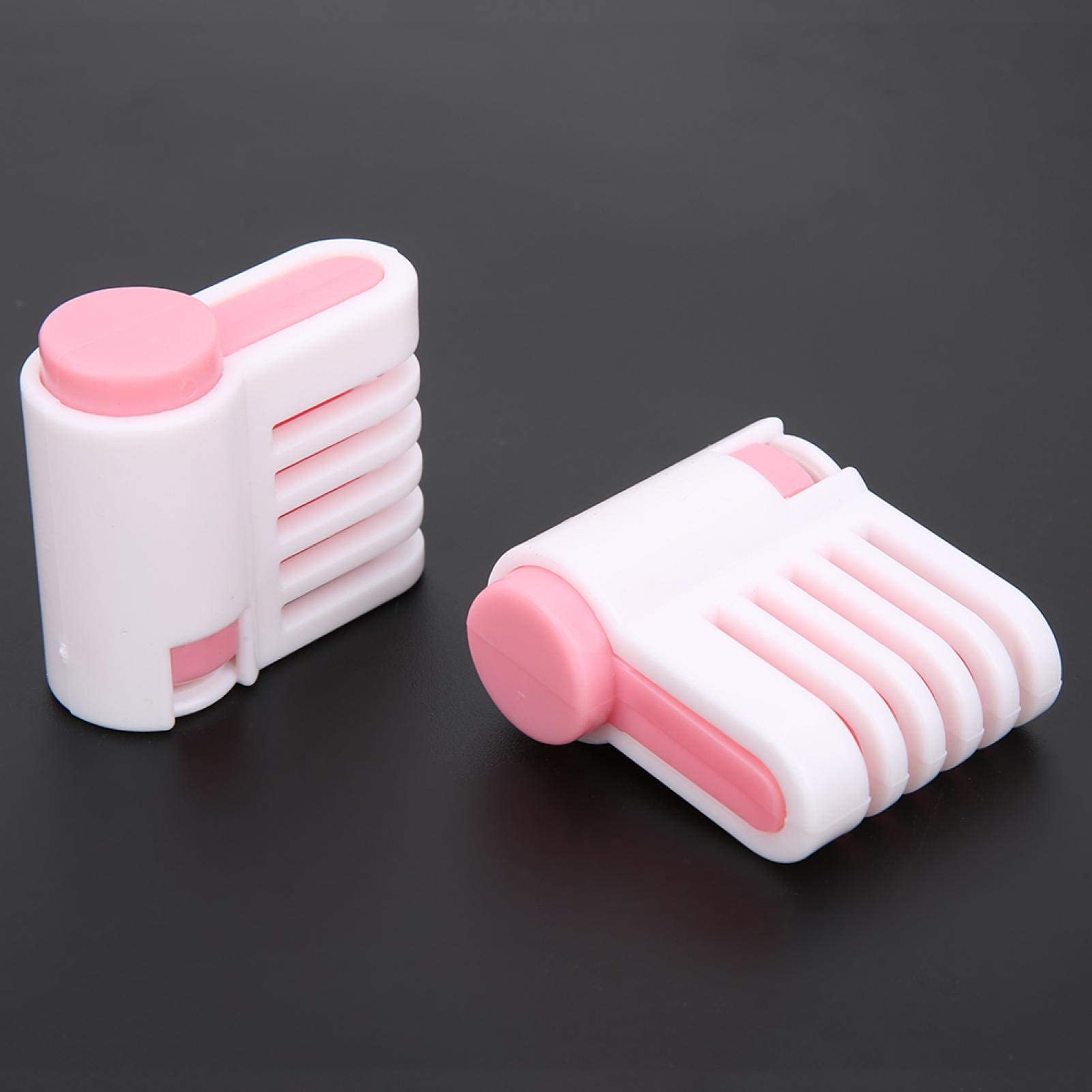 2Pcs Adjustable Cake Leveler Slicer - 5 Layer Cake & Bread Slicing Tool for Baking, DIY Desserts - Perfect for Home Kitchen & Professional Bakeries (Pink) - Ideal for Birthday Cakes, Wedding Cakes & Loaf Bread Cutting