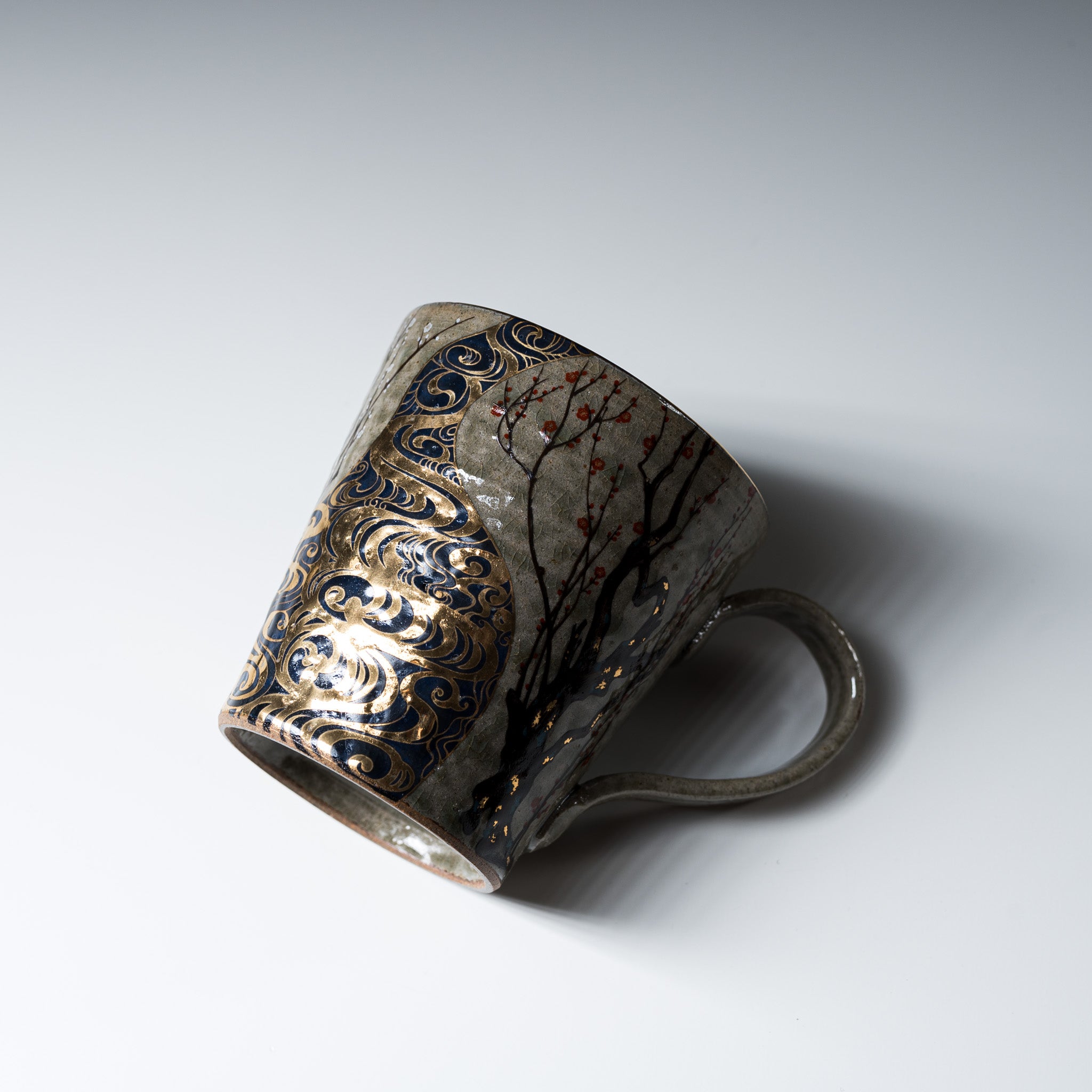 Authentic Kutani Ware Japanese Ceramic Mug Cup - Kōrin Plum Design | Handcrafted in Japan | Perfect for Tea, Coffee & Home Decor