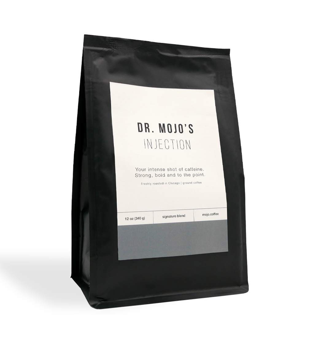 Dr Mojo Coffee Roasters Medium Roast Ground Coffee - 12oz Injection Blend | Perfect for Home Brewing & Office Use