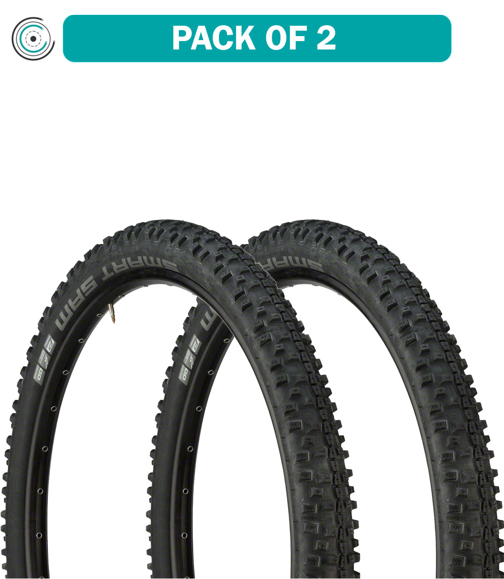 2 Pack Schwalbe Smart Sam Plus Tire 29x2.1 Clincher Wire Performance Addix 11101143.01 - Mountain Bike Tires for Trail Riding, Commuting & All-Terrain Cycling