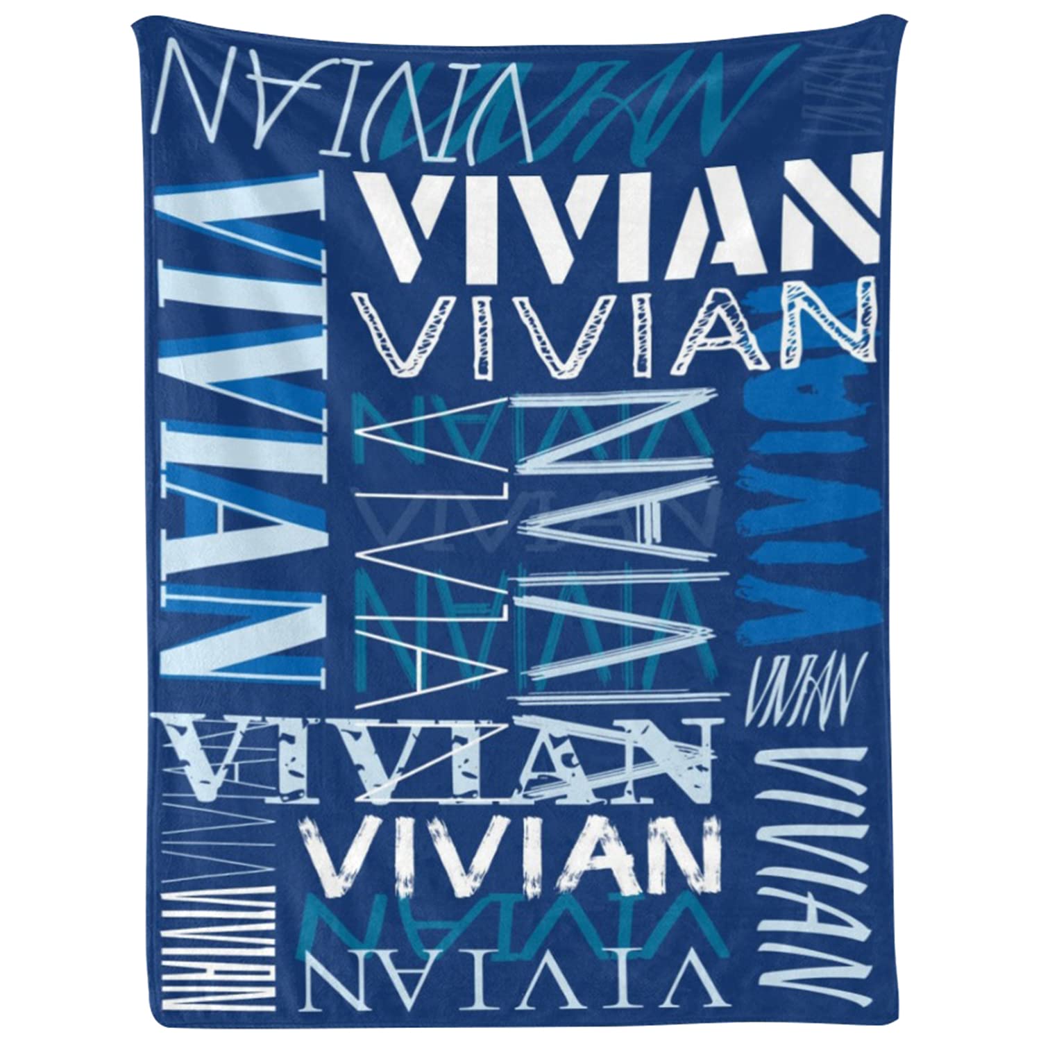 Dr.TOUGH Personalized Name Blanket - Customized Fleece Throw with Embroidered Text for Adults & Kids - Birthday, Christmas, Mother's Day, Father's Day, Valentine's Gift - Soft Cozy 50x60 Inch Dark Blue Blanket - Perfect for Home, Office, Travel & Gift Giving