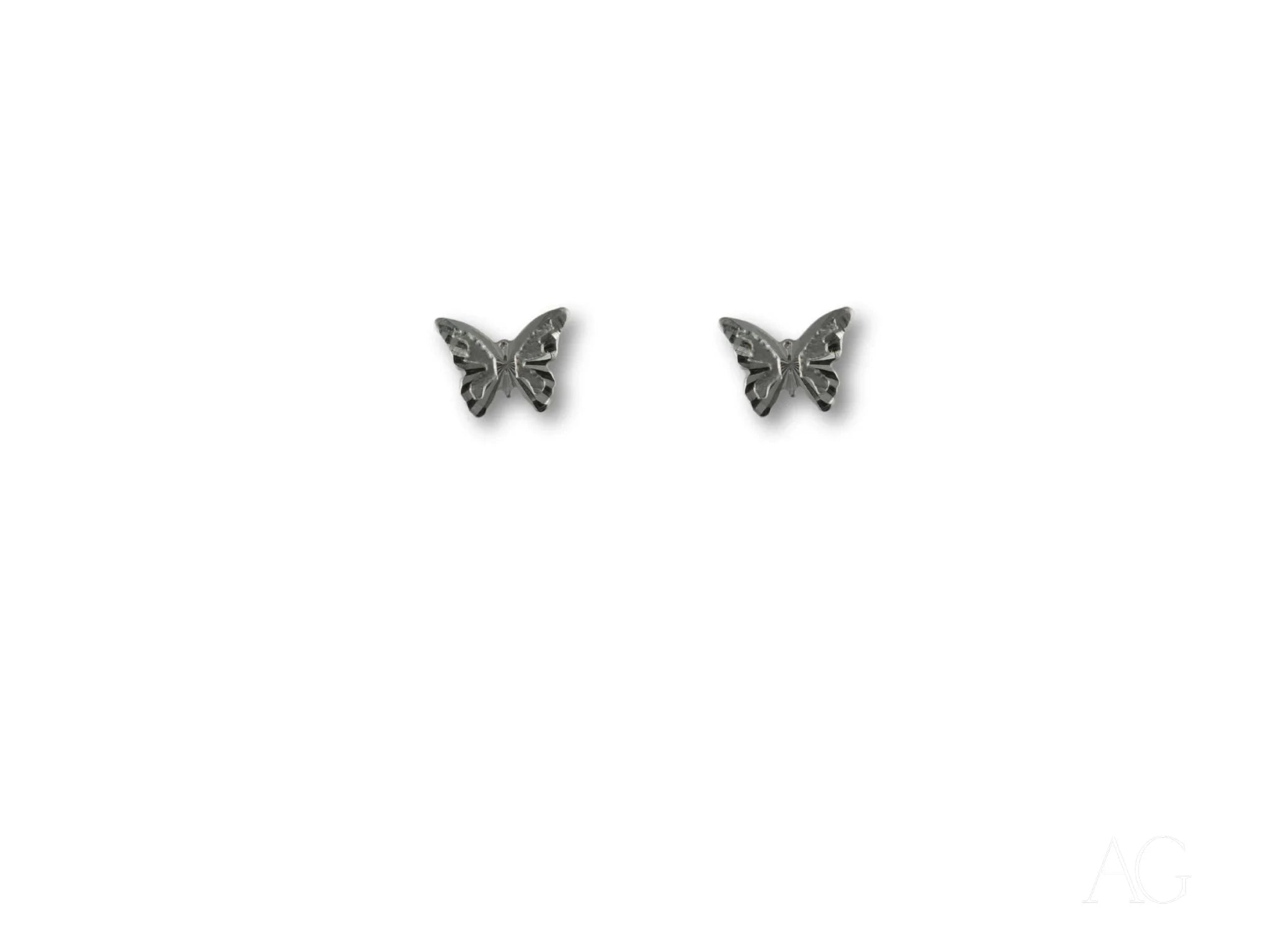 18K White Gold Butterfly Stud Earrings for Women – Elegant FlutterGleam Jewelry Gift for Her, Perfect for Weddings, Anniversaries & Everyday Wear