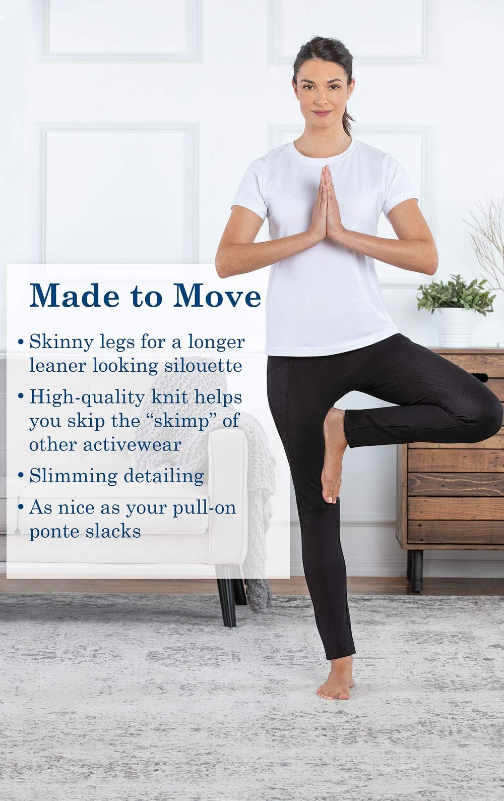 Black Yoga Pants for Women - Comfortable Stretchy Pajama Jeans & Yoga Dress Pants | Perfect for Lounge Wear, Workout & Casual Outfits