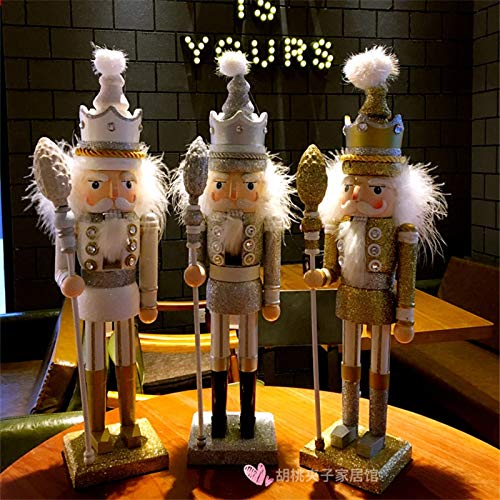 Premium ZAMTAC Nutcracker Puppet Bar Set - Handcrafted Soldier Ornaments for Home & Living Room Decor - Christmas & Holiday Decoration (3-Piece Set, Style D) - Perfect for Festive Parties, Winter Themed Events & Seasonal Home Styling