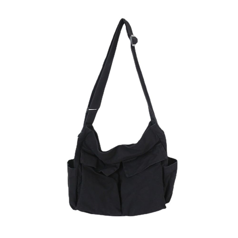 Stylish Women's Canvas Messenger Bag - Large Capacity Crossbody Shoulder Bag with Multiple Pockets for Travel, Work & Daily Use | Durable Grunge Fashion Accessory for College, Commuting & Outdoor Adventures