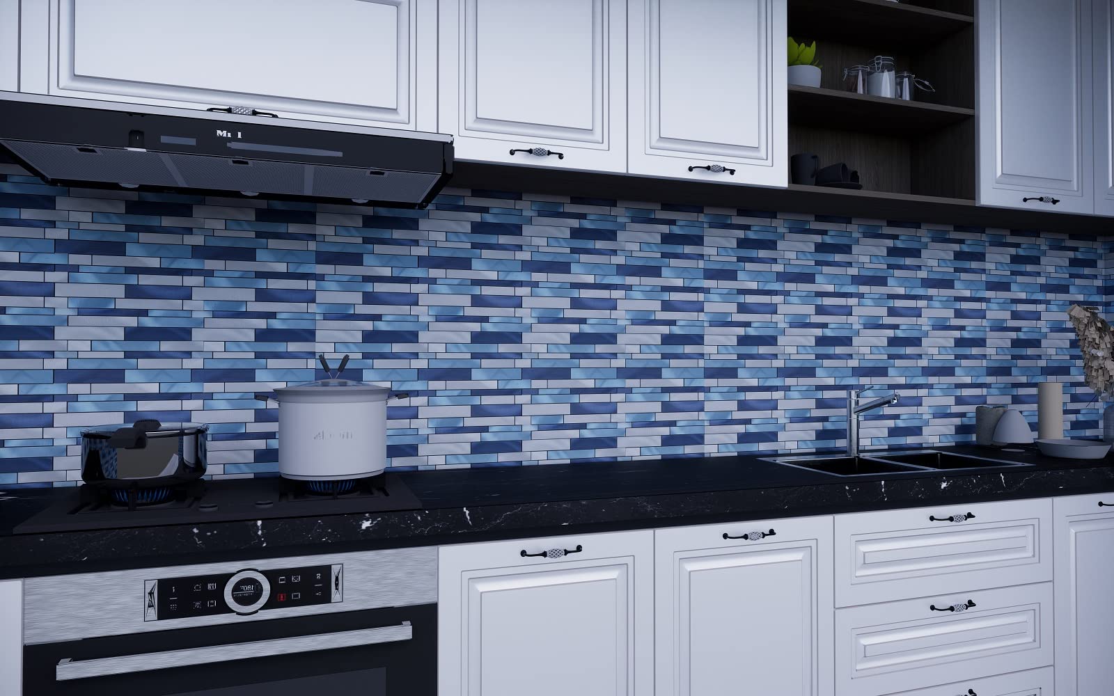 Weimeisc 10 Sheets Peel and Stick Backsplash Tile for Kitchen - Self-Adhesive Mosaic Tile for Bathroom Vanities, Fireplace & Laundry Room Décor - Easy Installation 11.25