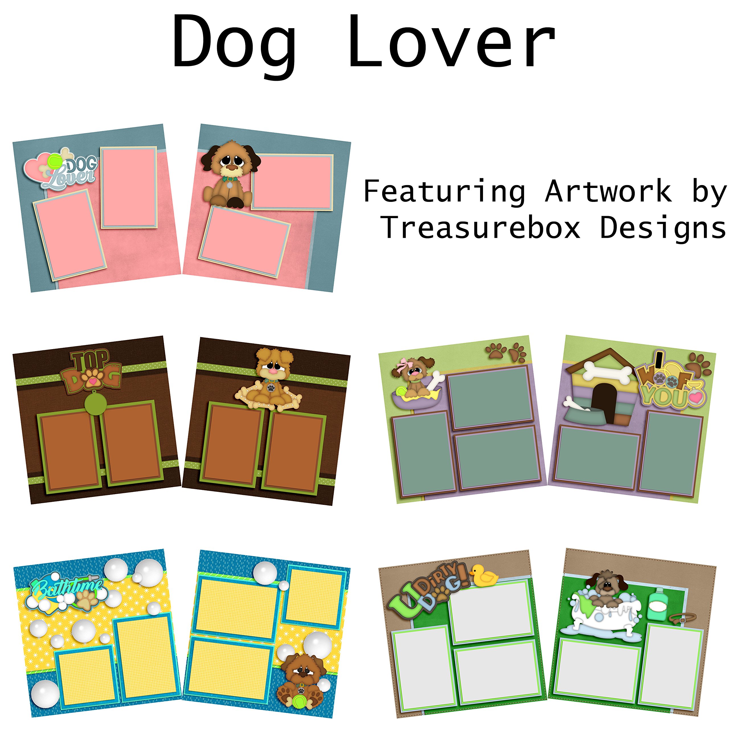 Dog Lover Scrapbook Kit - 5 Double Page Layouts for Pet Memory Albums | Perfect for DIY Dog Photo Books, Puppy Birthday Gifts & Pet Memorial Crafts