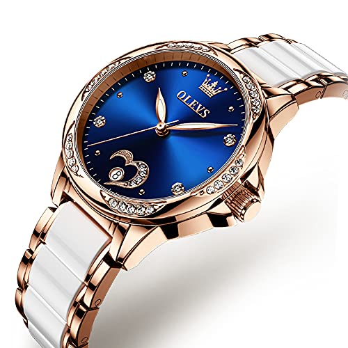 Blue Dial/Rose Gold Ceramic Strap
