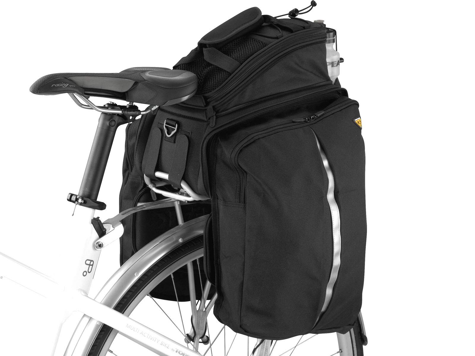 Topeak MTS TrunkBag DXP Expandable Rear Bicycle Pannier Bag with Strap Mount - Perfect for Commuting, Touring & Grocery Hauling